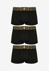 Versace Greca Border Boxers - Set of 3 Black AU10326 1A10011-A80G