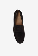 Gianvito Rossi George Suede Loafers Brown U25350 20CUO-SUEMOKA