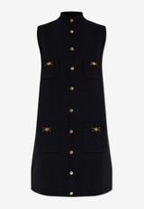 Versace Knitted Wool Mini Dress Black 1015759 1A11287-1B000