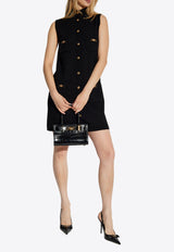 Versace Knitted Wool Mini Dress Black 1015759 1A11287-1B000