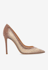 Gianvito Rossi Rania 105 Crystal Mesh Pumps Beige G20130 15RIC-COZPRND