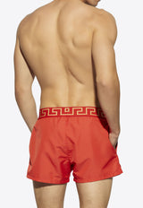 Versace Greca Border Swim Shorts Red KĄPIELOWE ABU01022 1A11120-A9X2