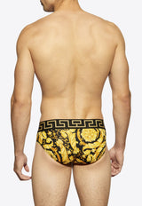 Versace Barocco Jacquard Swimming Briefs Yellow 1001383 1A11188-5B010