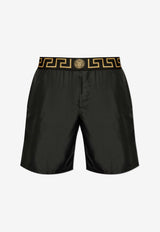 Versace Greca Border Swim Shorts Black KĄPIELOWE ABU01023 1A11120-A80G