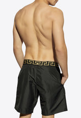 Versace Greca Border Swim Shorts Black KĄPIELOWE ABU01023 1A11120-A80G