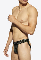 Versace Barocco Jacquard Jockstraps Gray 1001382 1A11188-5B050