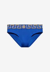 Versace Greca Border Swimming Briefs Blue ABU01025 1A11119-A85K