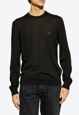 Versace Medusa Wool-Blend Knitted Sweater Black 1010534 1A07614-1B000