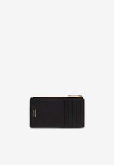 Ferragamo Gancini Leather Cardholder Black 661453 MICRO GANCIO 775663-NERO