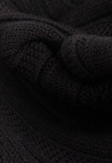 Versace Medusa Ribbed Knit Wool Scarf Black 1014176 1A09351-1B000