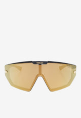 Versace Oversized Geometric Logo Sunglasses Gray 0VE4461 0-GB1 87