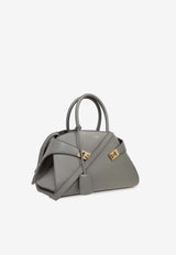 Ferragamo Medium Hug Calfskin Shoulder Bag Gray 215608 HUG TH S 775279-ASH GREY
