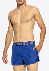 Versace Greca Border Swim Shorts Blue KĄPIELOWE ABU01022 1A11120-A85K