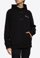 Balmain Signature Logo Hooded Sweatshirt Black DH1JT047 BC78-EAB
