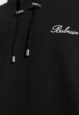 Balmain Signature Logo Hooded Sweatshirt Black DH1JT047 BC78-EAB