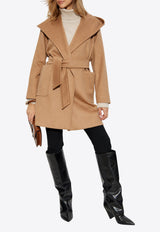 Max Mara Rialto Wool Coat with Hood Beige RIALTO 2421016022-001