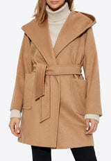 Max Mara Rialto Wool Coat with Hood Beige RIALTO 2421016022-001