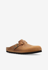 Birkenstock Boston Buckle Suede Slippers Cognac 1028179 0-COGNAC