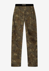 Tom Ford Silk Military Camo Pajama Pants Green T4H201550 0-309