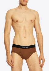 Tom Ford Logo Waistband Briefs Brown T4LC11040 0-216