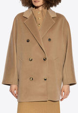 Max Mara Rebus Double-Breasted Wool Coat Beige REBUS 2421086011-001