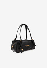Versace Tag Bowling Leather Shoulder Bag Black 1015792 1A13171-1B00V