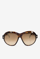 Tom Ford Inger Oversized Round Sunglasses Brown FT1113 0-5952G