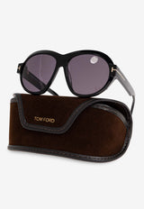 Tom Ford Inger Oversized Round Sunglasses Gray FT1113 0-5901A
