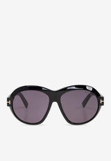 Tom Ford Inger Oversized Round Sunglasses Gray FT1113 0-5901A