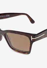 Tom Ford Mikel Rectangular Sunglasses Brown FT1085 0-5452H