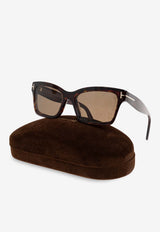 Tom Ford Mikel Rectangular Sunglasses Brown FT1085 0-5452H