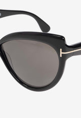 Tom Ford Beatrice Butterfly Sunglasses Gray FT1196 0-6501A