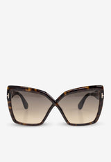 Tom Ford Fiore Butterfly Sunglasses Gray FT1195 0-6352B