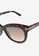 Tom Ford Odette Butterfly Sunglasses Gray FT1189 0-5352F
