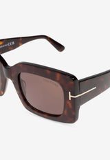 Tom Ford Brigitta Rectangular Sunglasses Brown FT1188 0-5052E