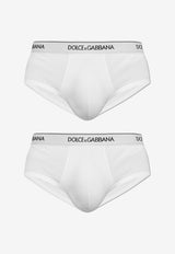 Dolce & Gabbana Logo Waistband Briefs - Set of 2 White M9C05J ONN95-W0800