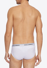Dolce & Gabbana Logo Waistband Briefs - Set of 2 White M9C05J ONN95-W0800