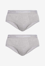Dolce & Gabbana Logo Waistband Briefs - Set of 2 Gray M9C05J ONN95-S8290