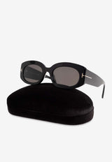 Tom Ford Cielle Oval Sunglasses Gray FT1187 0-5201A