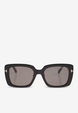 Tom Ford T Logo Square Sunglasses Gray FT1169-K 0-5401A