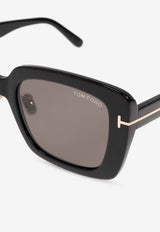 Tom Ford T Logo Square Sunglasses Gray FT1169-K 0-5401A