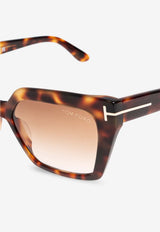 Tom Ford Winona Oversized Cat-Eye Sunglasses Brown FT1030 0-5353F