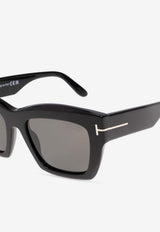 Tom Ford Luna Square Sunglasses Gray FT1191 0-5201D