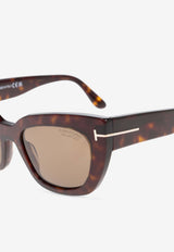Tom Ford Athena Cat-Eye Sunglasses Brown FT1190 0-5352H