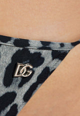 Dolce & Gabbana Leopard Print Halterneck Bikini Gray O8A02J ONO11-HI13N