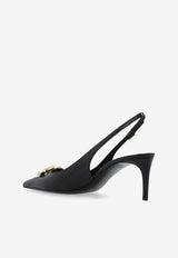 Dolce & Gabbana Lollo 60 Slingback Pumps in Polished Leather Black CG0894 A1037-80999