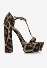 Dolce & Gabbana Keira 105 Leopard Print Platform Sandals Brown CR1814 A6N02-HY13M