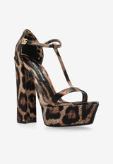 Dolce & Gabbana Keira 105 Leopard Print Platform Sandals Brown CR1814 A6N02-HY13M