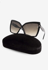 Tom Ford Fiore Butterfly Sunglasses Gray FT1195 0-6301B