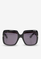 Tom Ford Aurora Oversized Square Sunglasses Gray FT1194 0-5501A